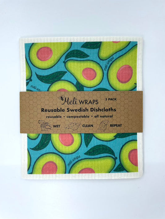 Avocado Swedish Dish Cloth Set of 3
