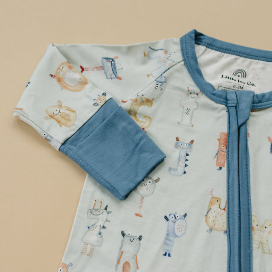 M is for Monsters Bamboo Zippy Pajamas