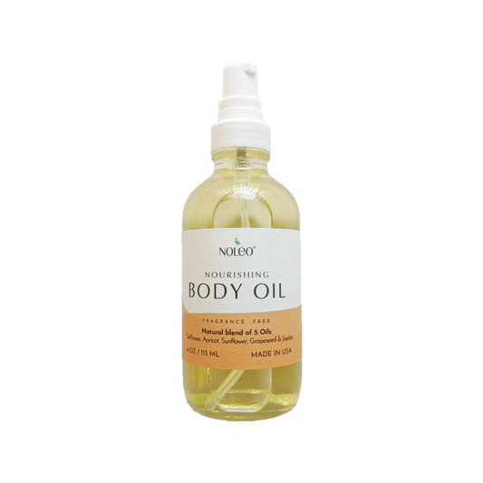 NOLEO Body Oil – Nourish, Soothe, and Restore Skin Naturally | 4oz Glass Bottle