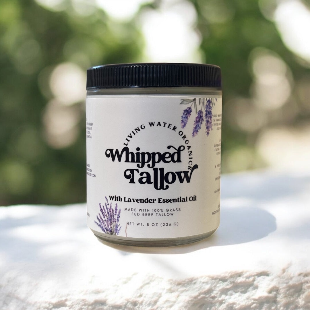 100% Grass Fed Whipped Tallow for Face, Hair, and Skin, Natural Tallow