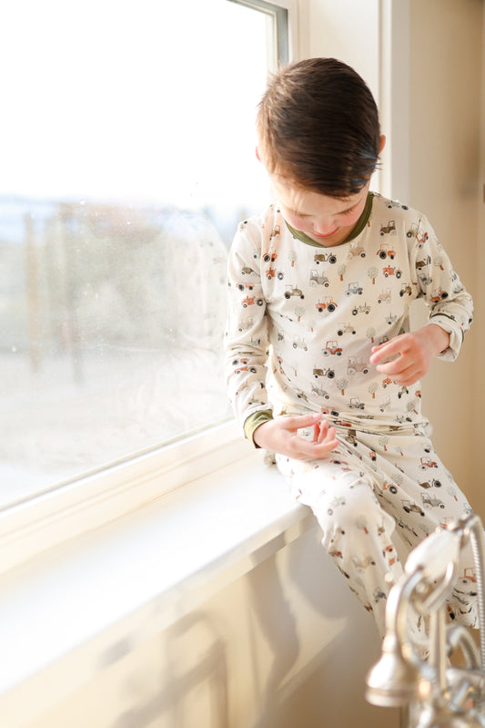 Tiny Tractors 2pc Bamboo Pajamas