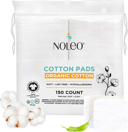 NOLEO Organic Cotton Pads - Large 3.54"x3.54"