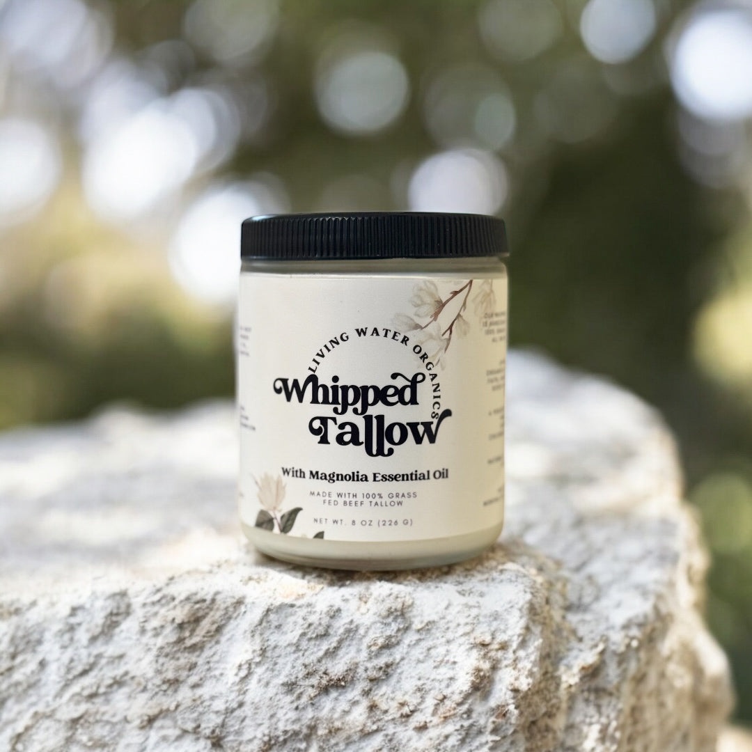 100% Grass Fed Whipped Tallow for Face, Hair, and Skin, Natural Tallow