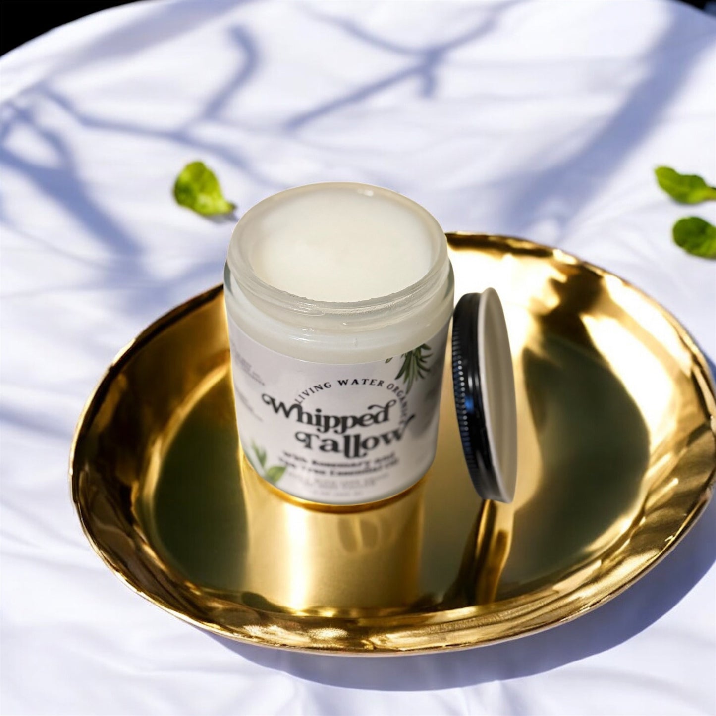 100% Grass Fed Whipped Tallow for Face, Hair, and Skin, Natural Tallow