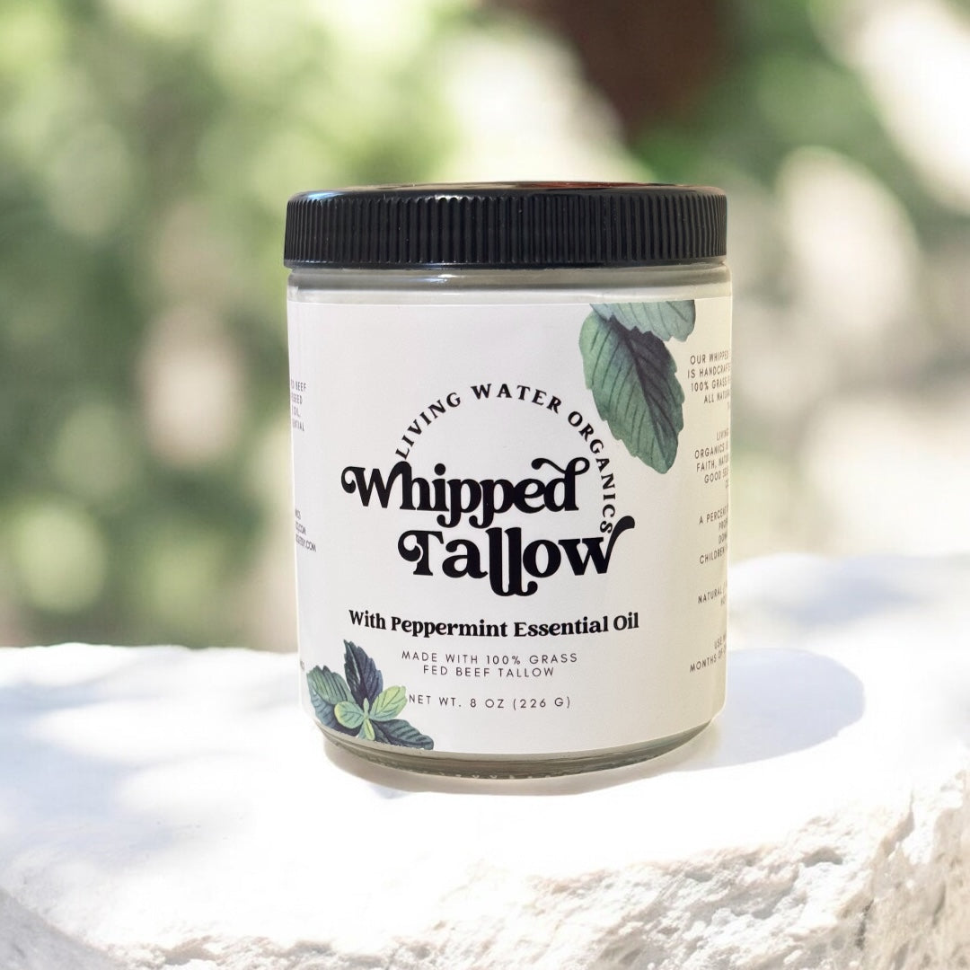100% Grass Fed Whipped Tallow for Face, Hair, and Skin, Natural Tallow