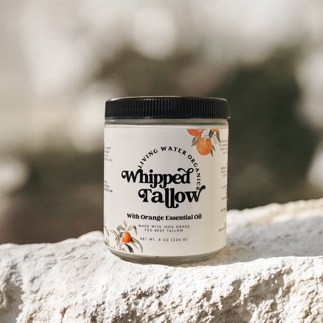100% Grass Fed Whipped Tallow for Face, Hair, and Skin, Natural Tallow