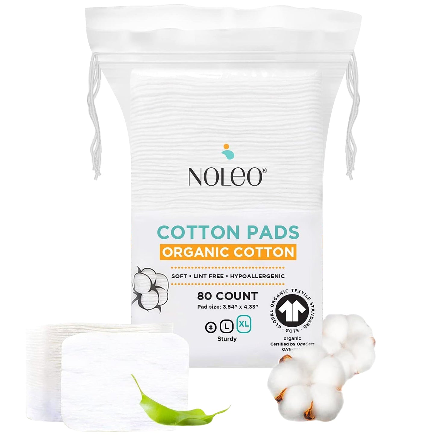 NOLEO Organic Cotton Pads - XL 3.54"x4.33"