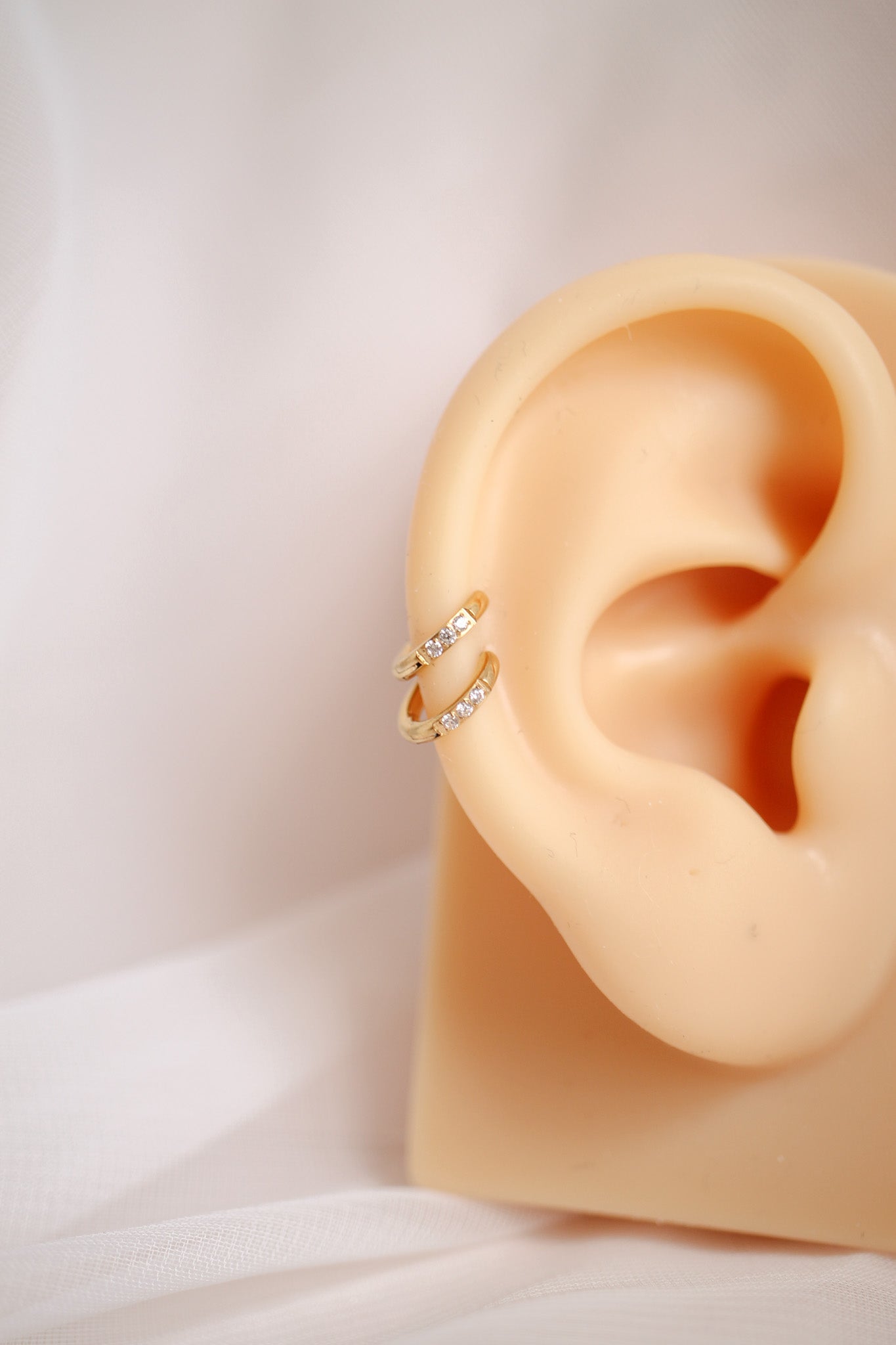 Micro Crystal Huggie Hoop