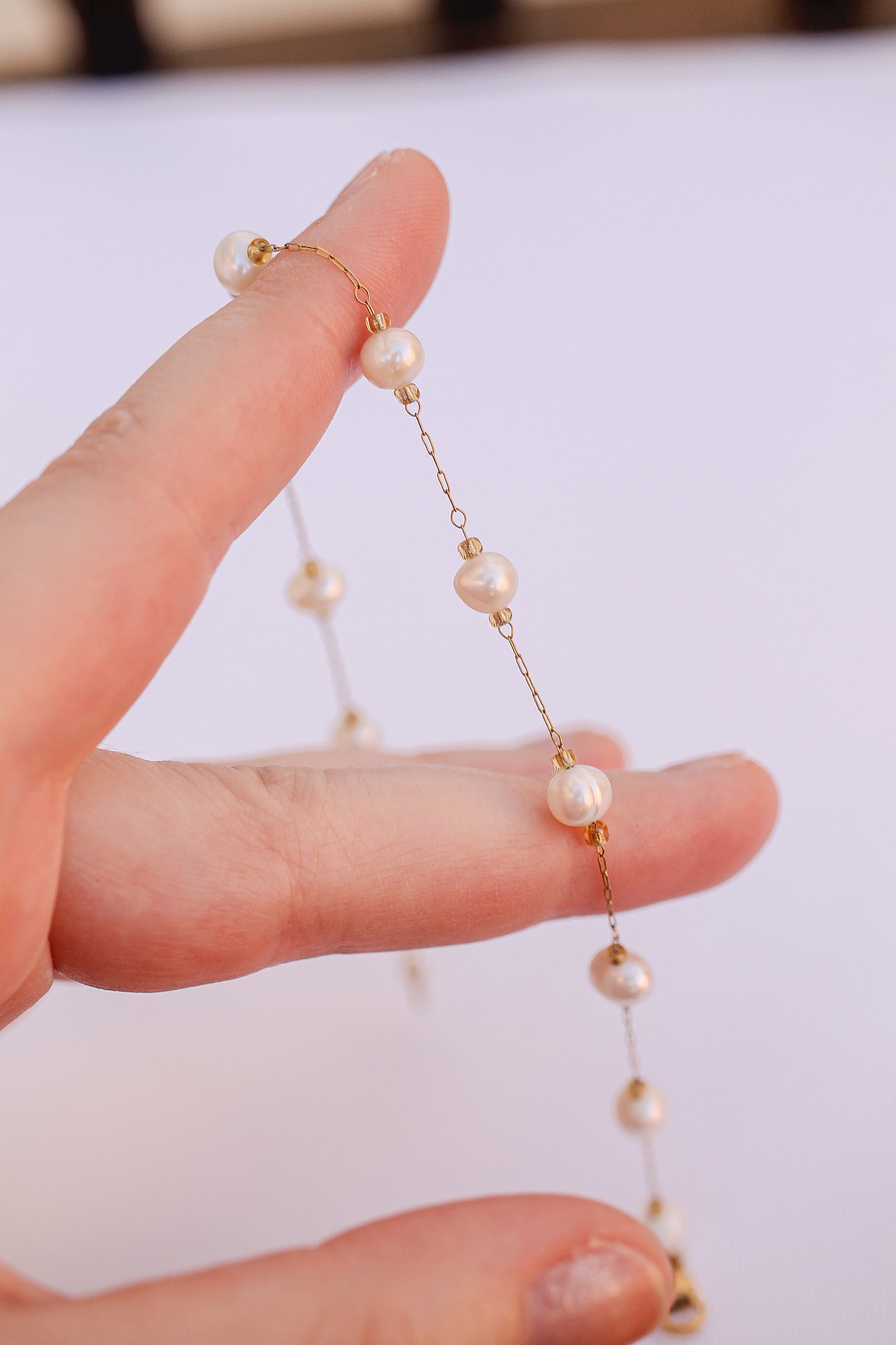 Aphrodite Anklet in Freshwater Pearl