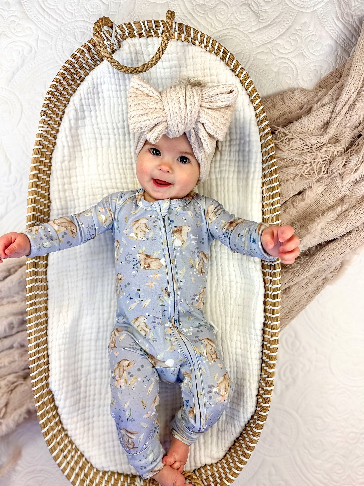 Bunny Blossoms Bamboo Zippy Pajamas