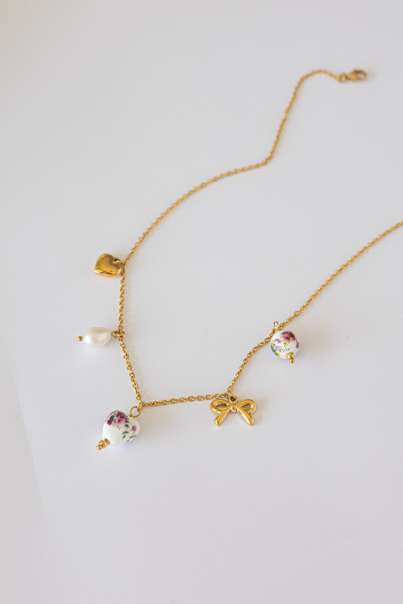 Bella Charm Necklace in Rose