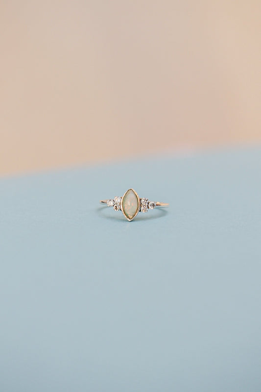Serena Opal Ring in Silver
