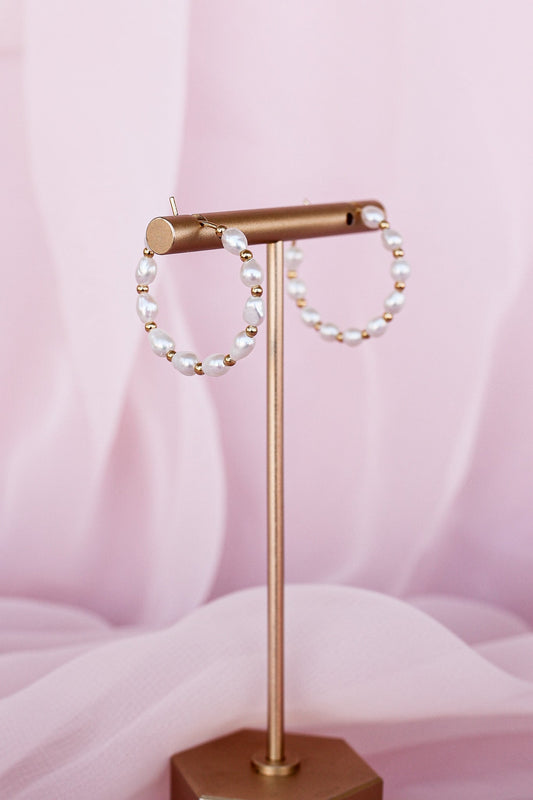 Paige Pearl Beaded Hoop