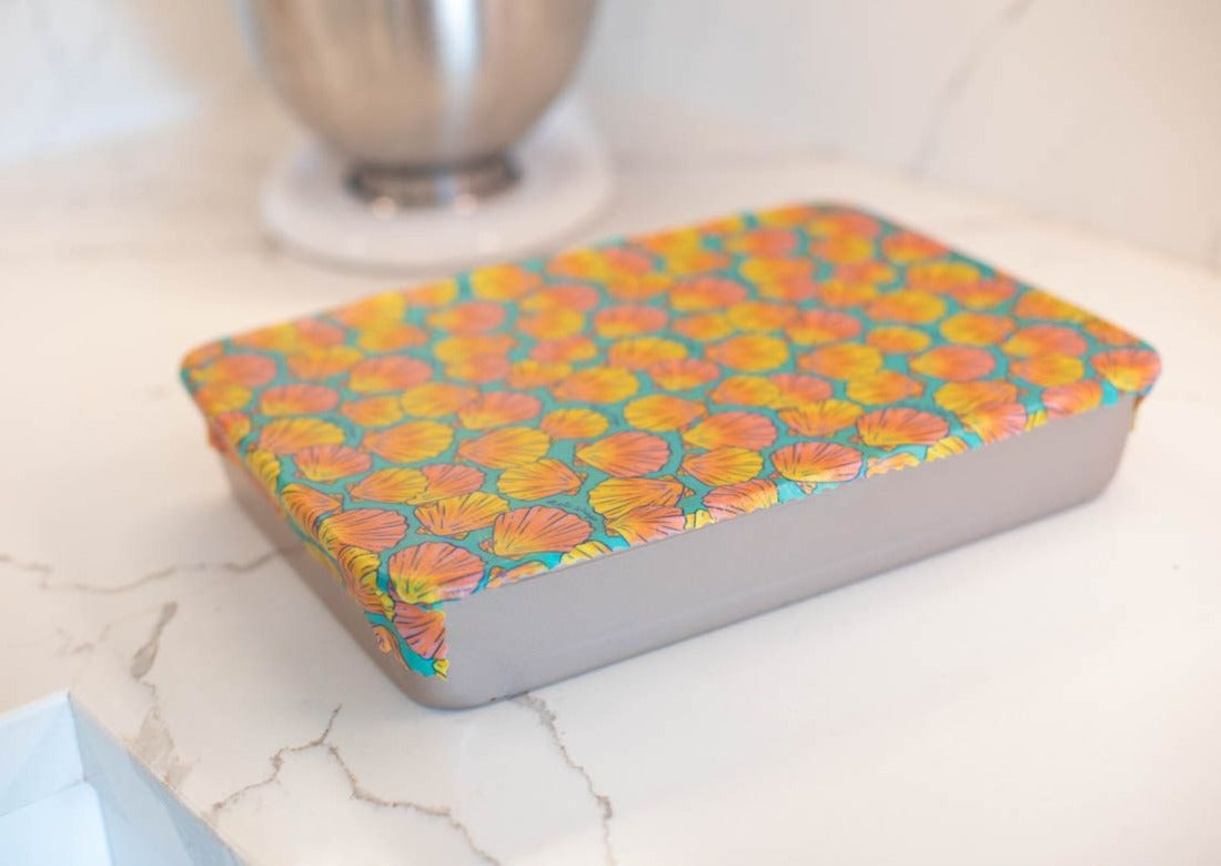 Beeswax Food Wrap - Sunrise Shell Print