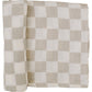 Taupe Checkered Muslin Swaddle Blanket