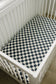 Charcoal Checkered Muslin Crib Sheet