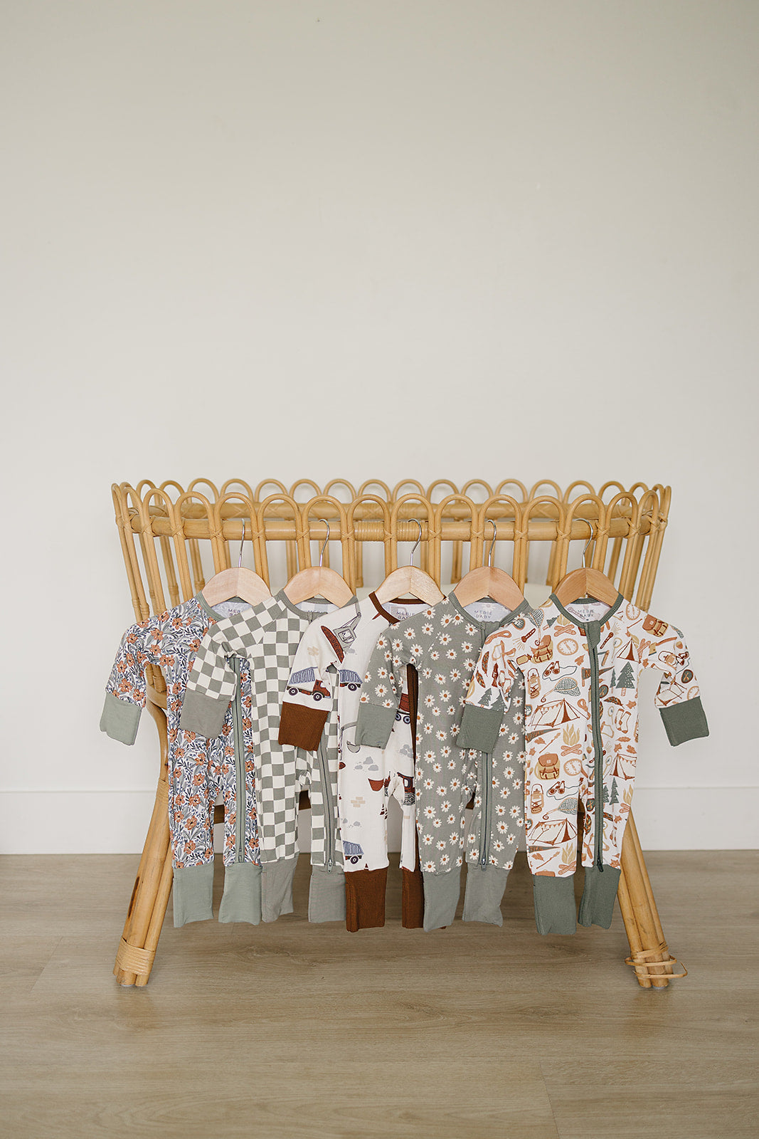 Construction Trucks Ribbed Bamboo Zipper