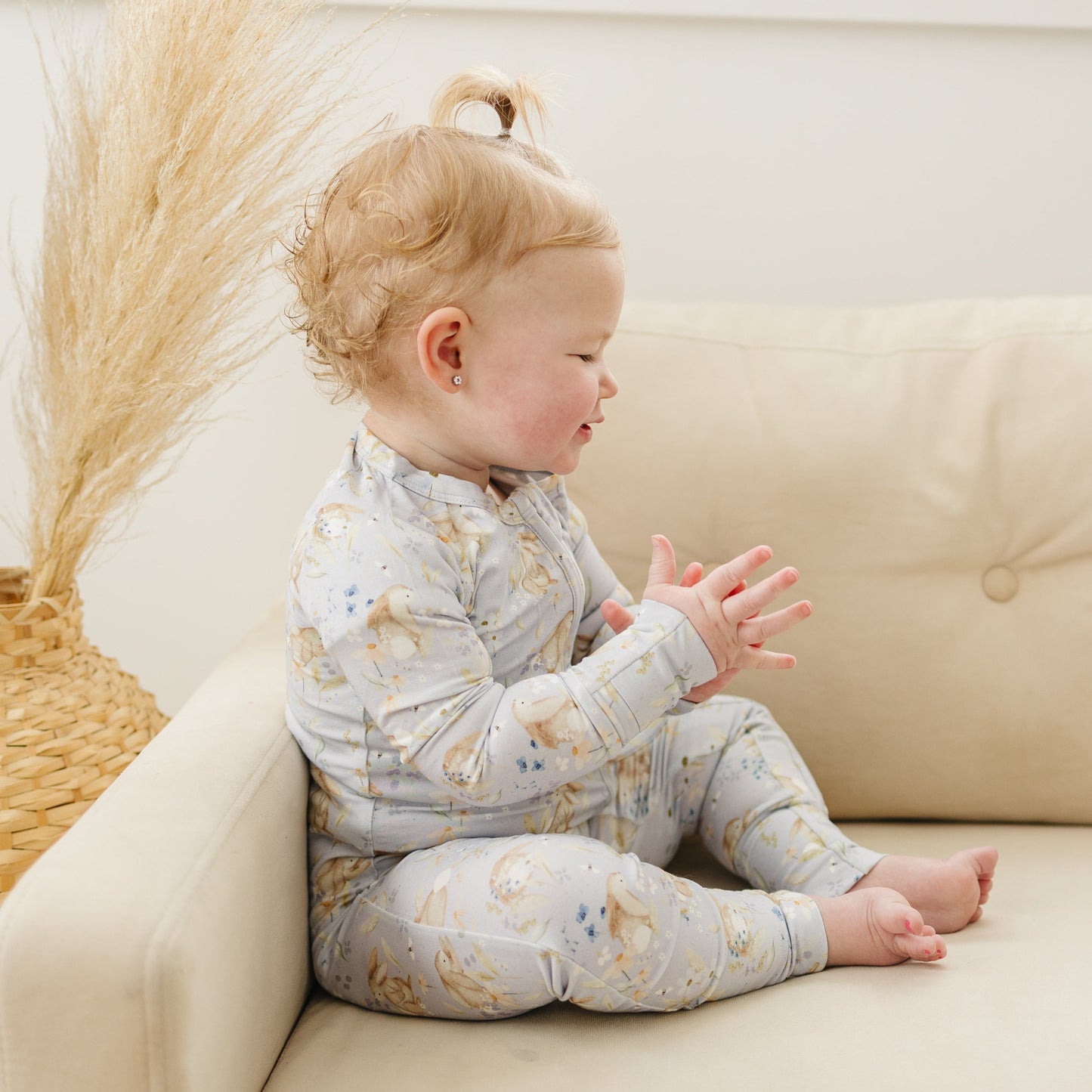 Bunny Blossoms Bamboo Zippy Pajamas