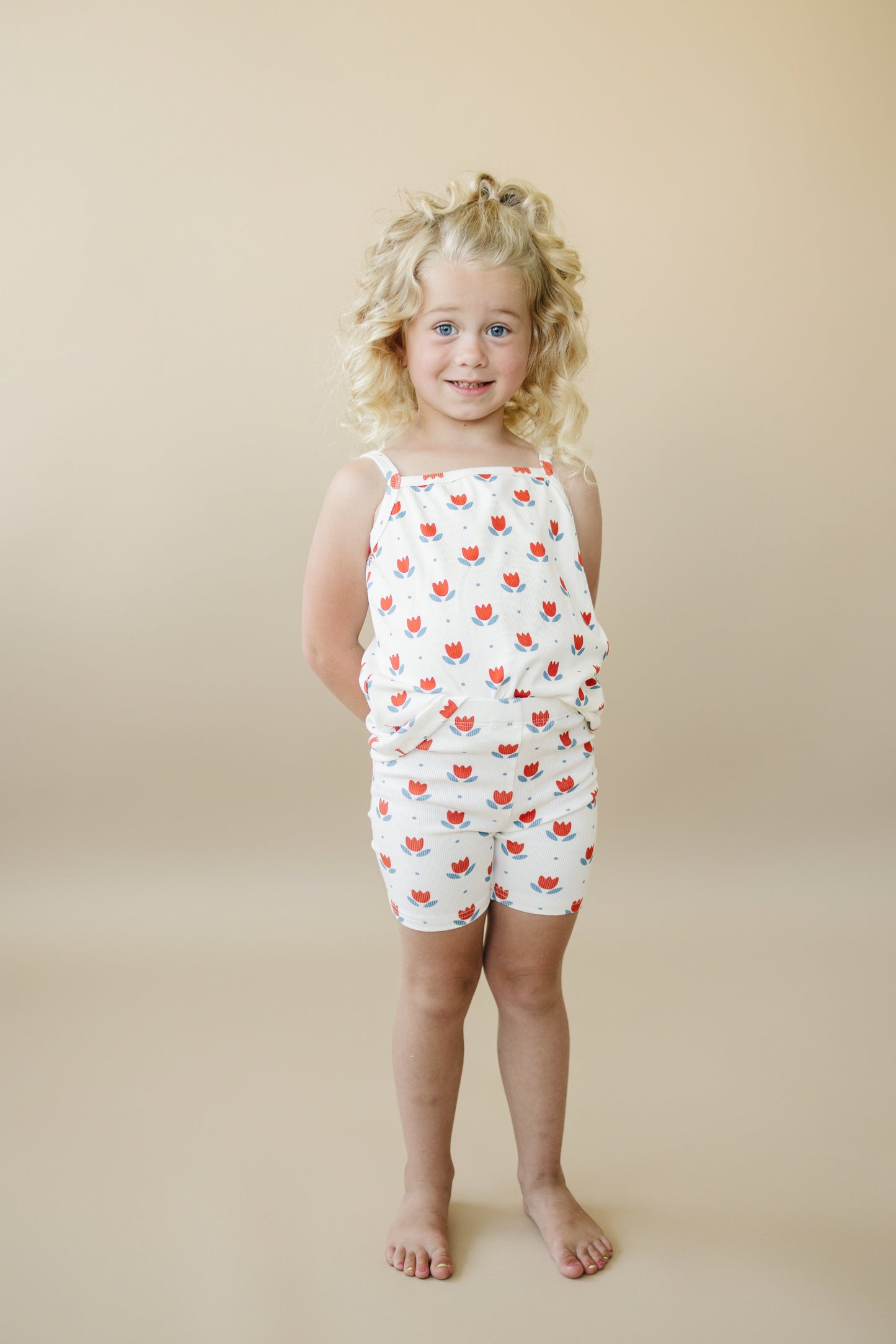 Red White & Blue Tulip Ribbed Bamboo 2pc Tank Set