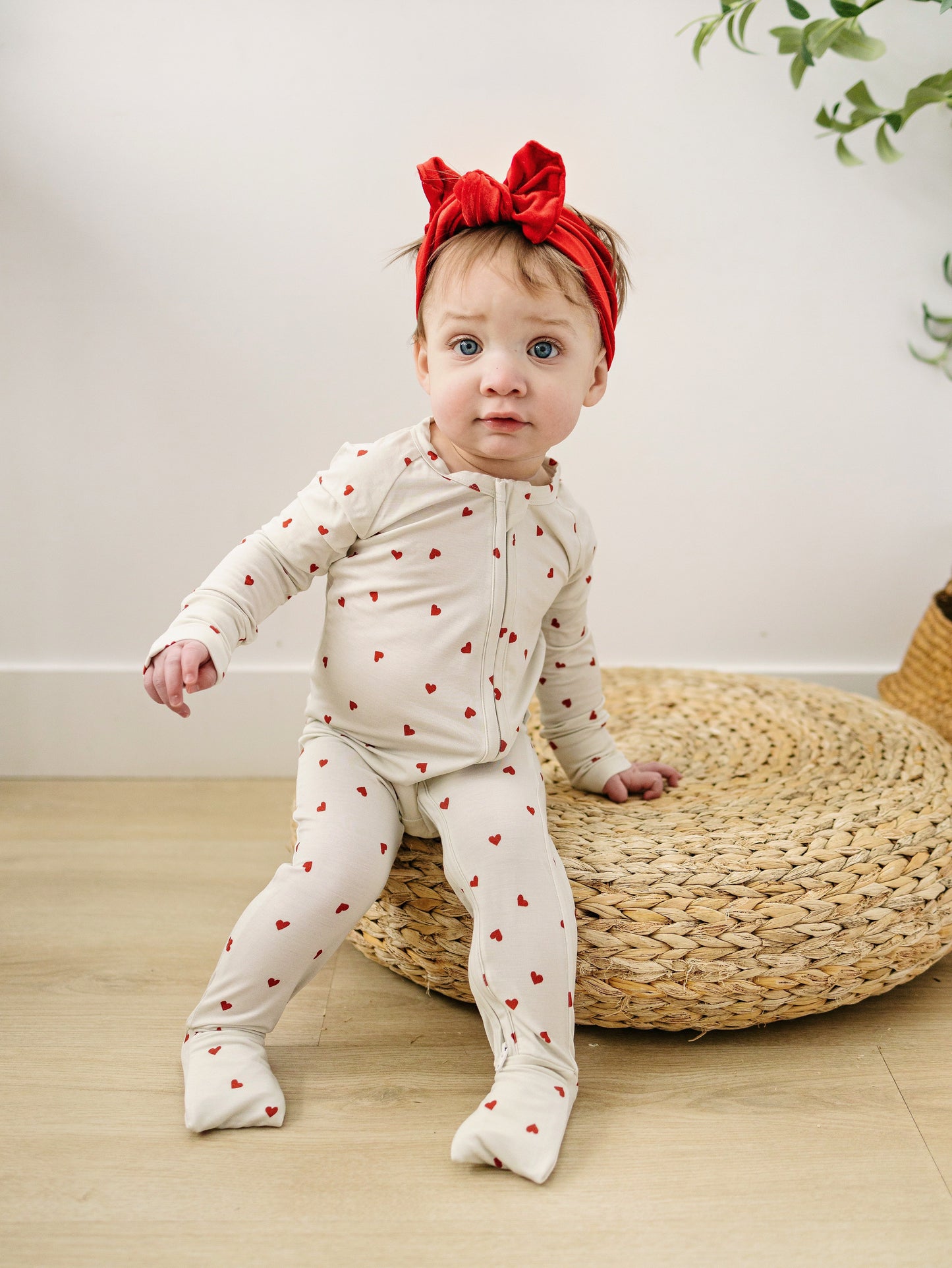 Tiny Hearts Bamboo Zippy Pajamas