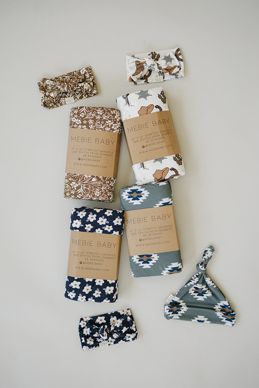 Navy Daisy Ribbed Bamboo Head Wrap