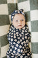 Navy Daisy Ribbed Bamboo Stretch Swaddle