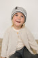 Grey & White Stripe Chunky Knit Beanie