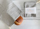 Grey Ticking Stripe Bread Bags, set of two