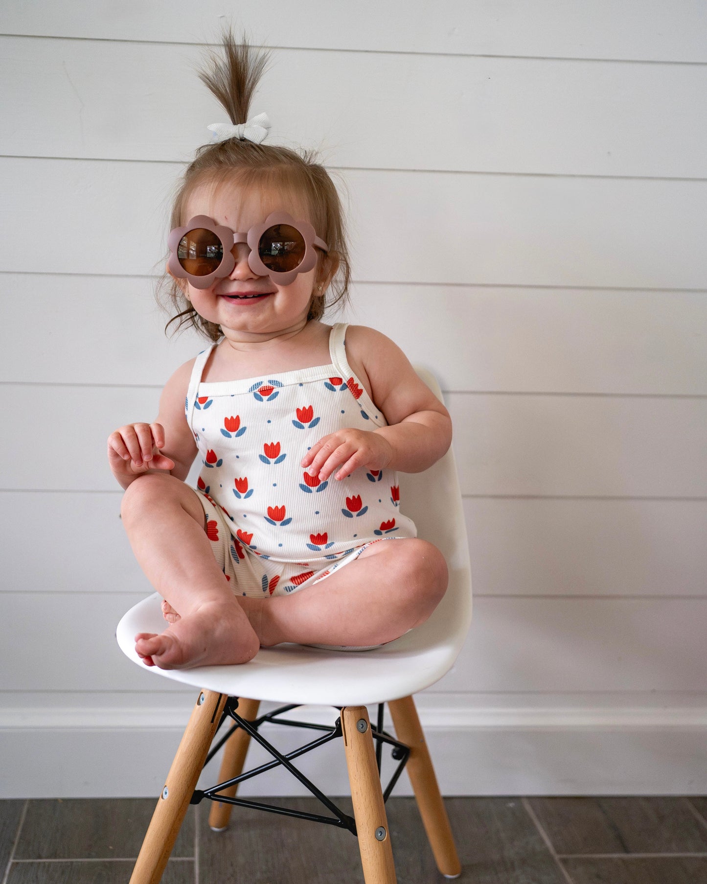 Red White & Blue Tulip Ribbed Bamboo 2pc Tank Set