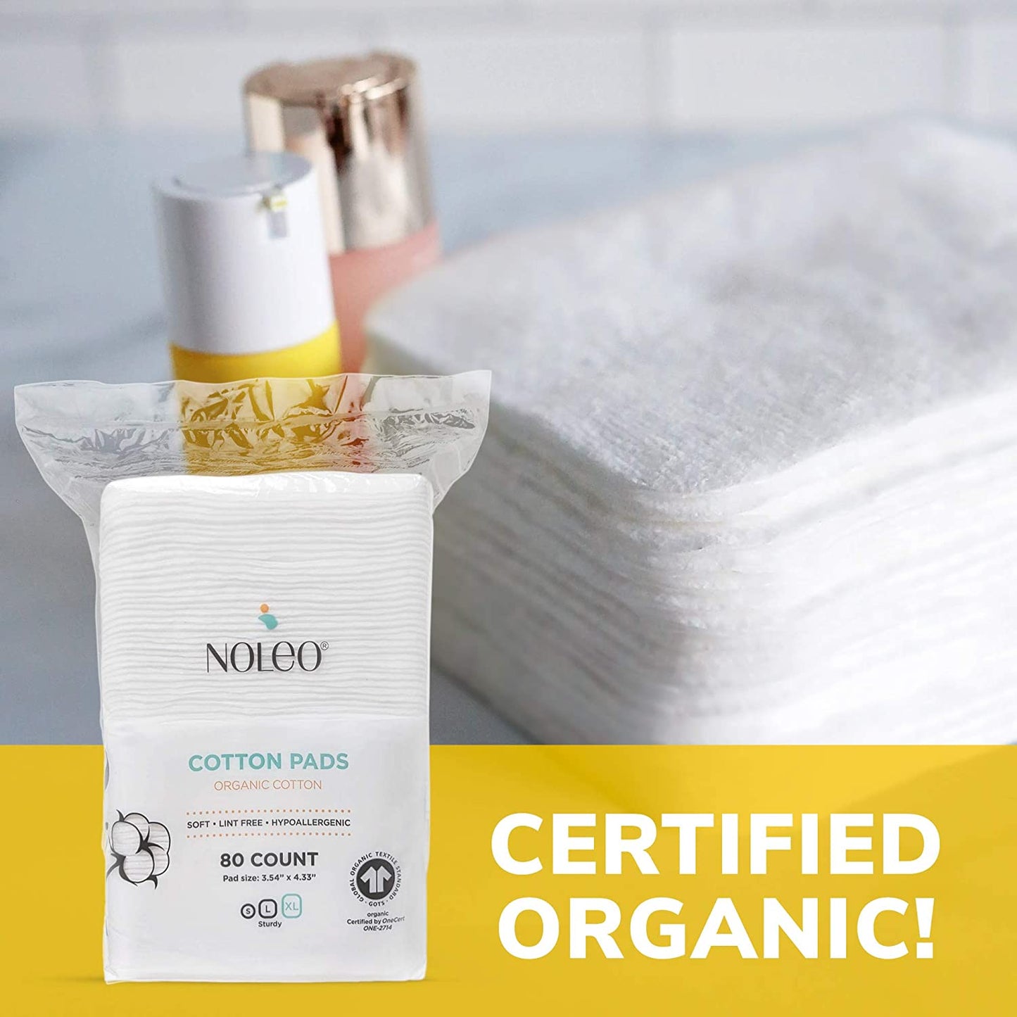 NOLEO Organic Cotton Pads - XL 3.54"x4.33"