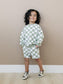 Organic Cotton Checkered Crewneck & Shorts Set