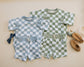 Organic Cotton Checkered Crewneck & Shorts Set