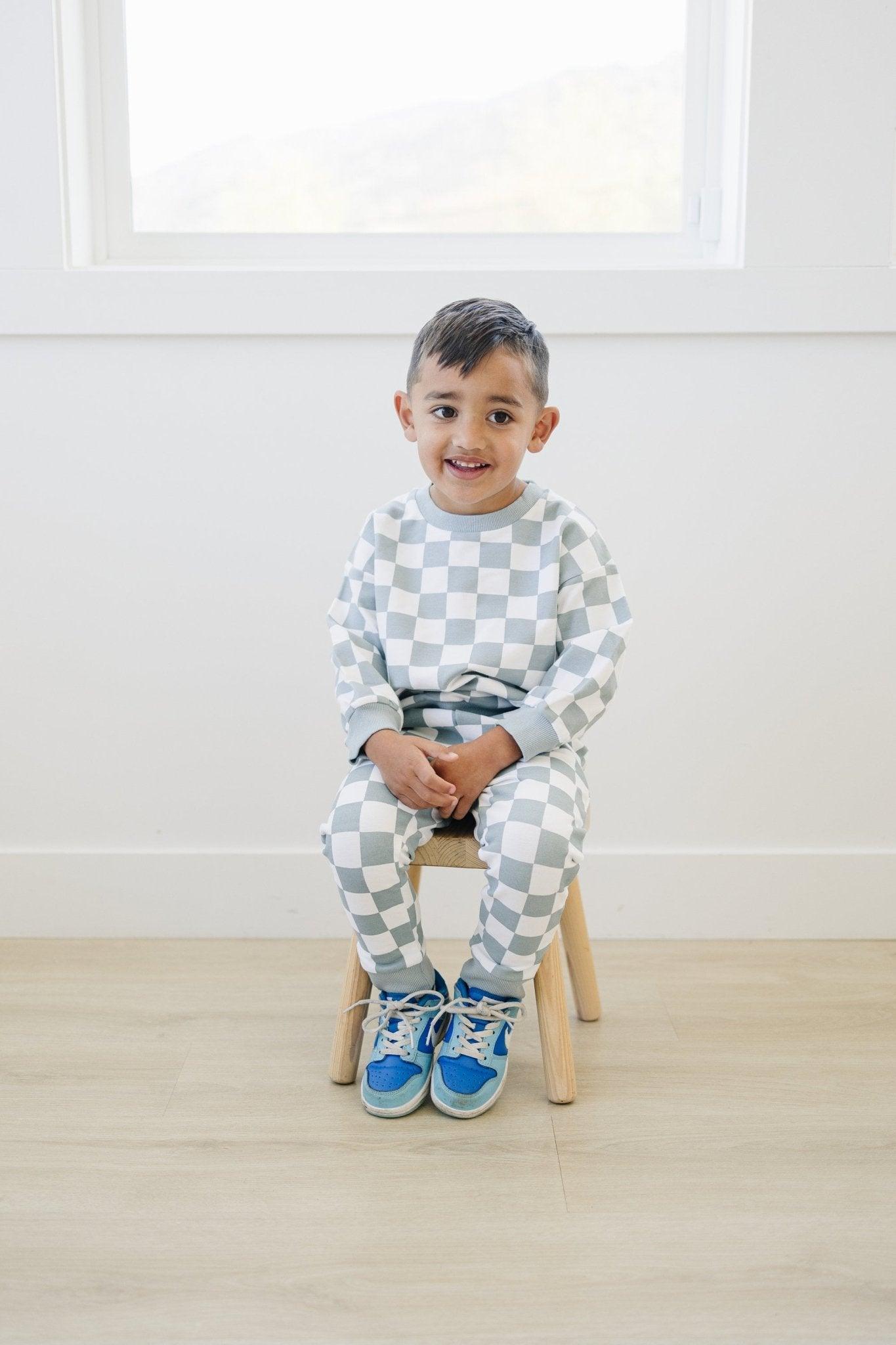 Organic Cotton Checkered Jogger Set - more colors