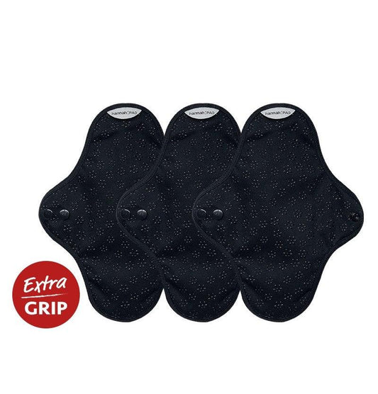Organic Reusable Pads - 3 Pantyliners in Black